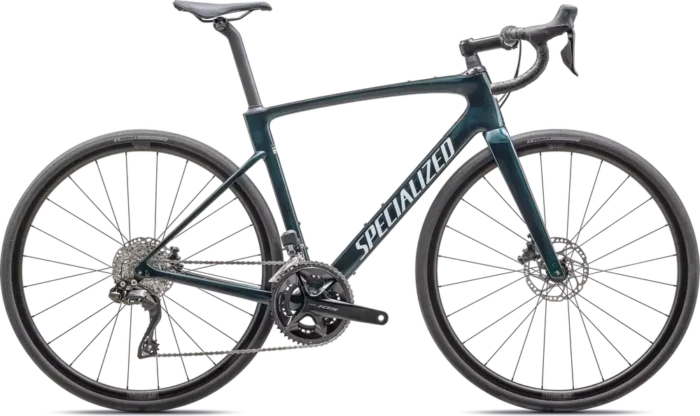 Specialized Roubaix SL8 Comp – 2025 - Gloss Lagoon Tint over Carbon - Morning Mist