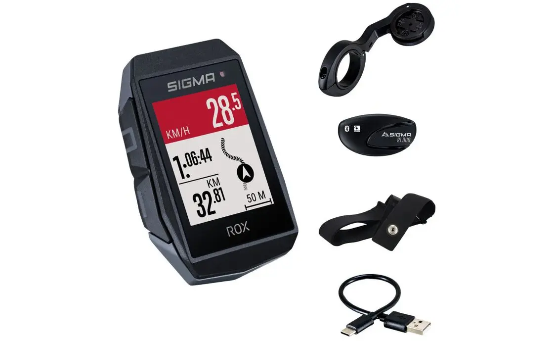 Sigma ROX 11.1 Evo HR sæt Cykelcomputer komplet sæt