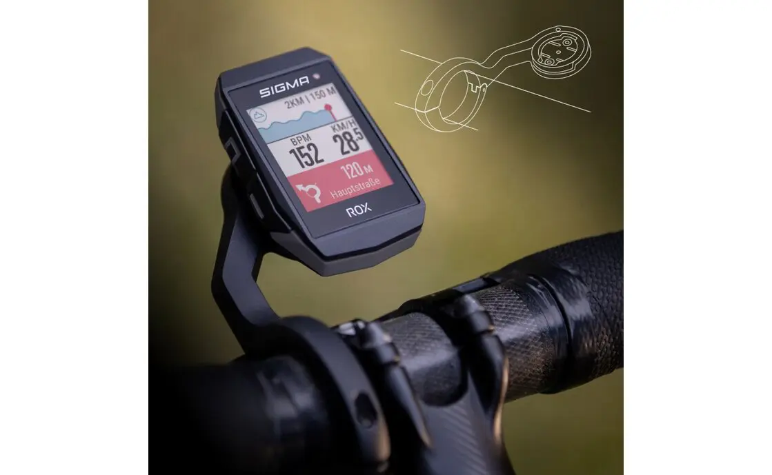 Sigma ROX 11.1 Evo HR sæt Cykelcomputer mont