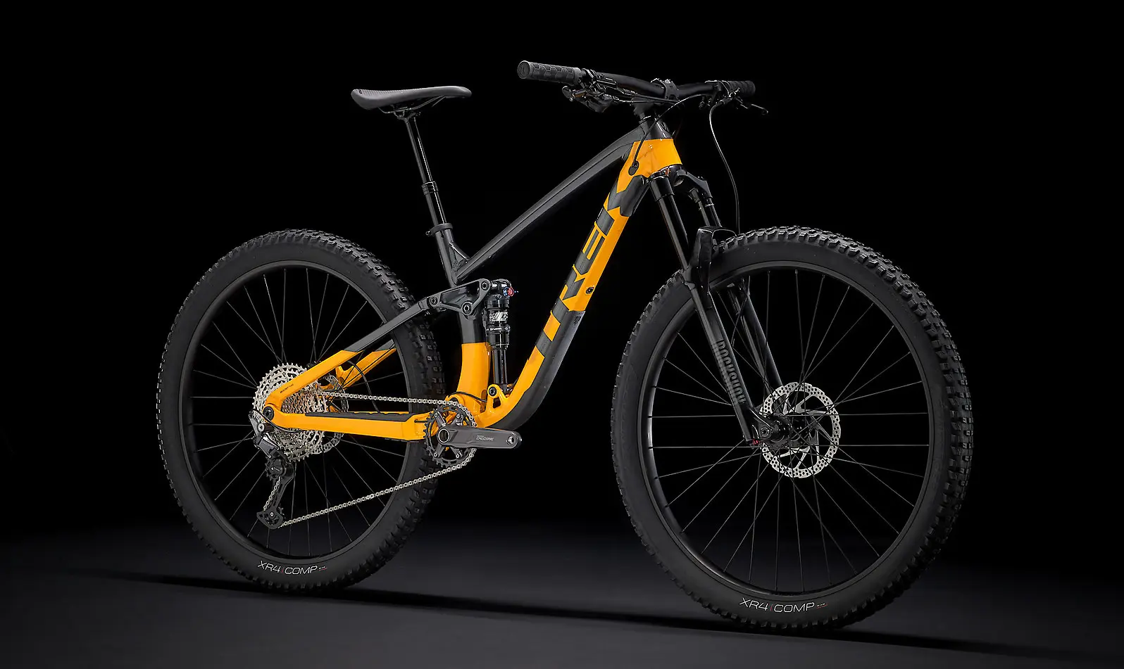 Trek Fuel EX 5 (Lithium Grey-Marigold) Sort baggrund