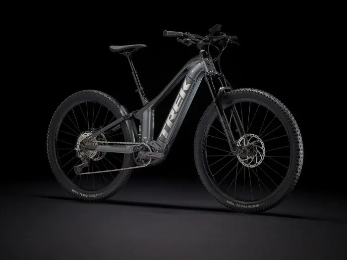 Trek Powerfly FS 7 (Lithium Grey/Trek Black) black background