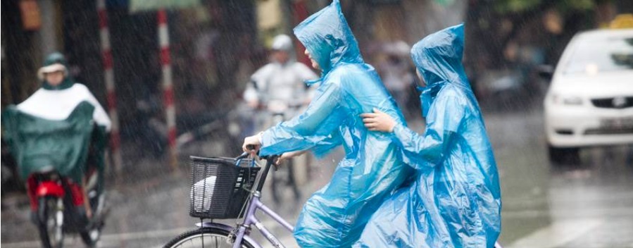 Riding an ebike under the rain